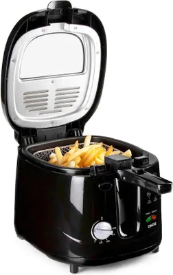 Produktbild von 25l Kunststofffrittiergerät schwarz mit Tiefenfilter