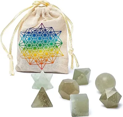 Image de Ensemble 7 pièces Géométrie Sacrée Aventurine - ±6,7x9 cm