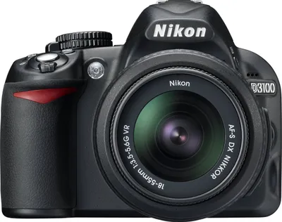 Produktbild von Nikon D3100 & 18-105 / 3.5-5.6 AF-S G DX ED VR 14,2 Megapixel DSLR-Kamera-Kit mit Objektiv, Full HD Video, 23,1 x 15,4 mm CMOS-Sensor, 7,62 cm (3 Zoll) Display, YES