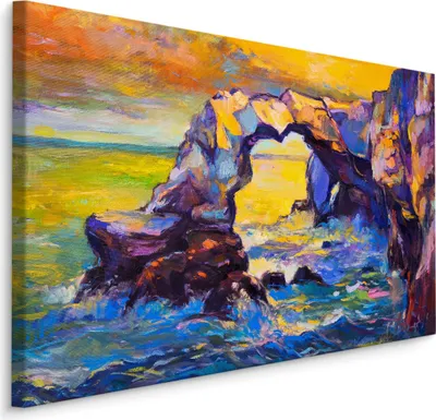 Produktbild von Fabelhafte Canvas LEINWAND BILDER 120x80 cm XXL Kunstdruck Meer Felsen Himmel Steine