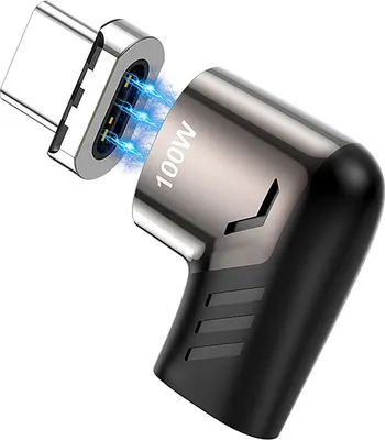 Produktbild von 100w Schnellladung Ladeadapter 480mbps Hochgeschwindigkeit Datenübertragung Elbow Typ c Magnetic Schwarz