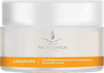 Produktbild von Tautropfen Sanddorn Gesichtscreme | 50 ml | feuchtigkeitsspendend | für trockene und fettarme Haut