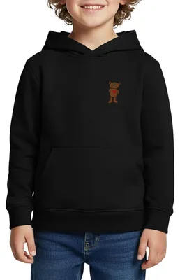 Produktbild von Spreadshirt Janosch Kleiner Bär Stick Kinder Premium Hoodie, 134/140 (8 Jahre), Schwarz