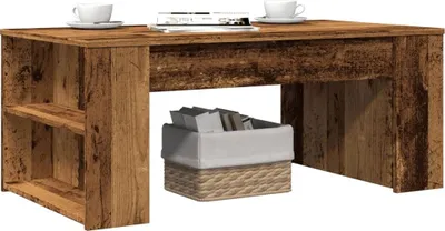 Image de Maison Exclusive - Table basse aspect bois ancien 102x55x42 cm Matériau dérivé du bois