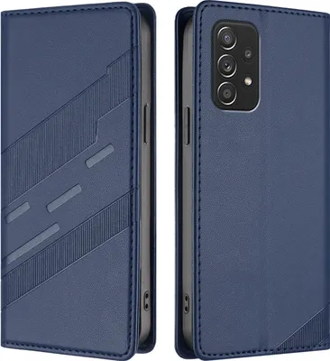 Produktbild von Hülle für Samsung Galaxy A52 4G/A52 5G/A52s 5G, Kunstleder Brieftaschen Handyhülle mit Kartenfach und Standfunktion Blau