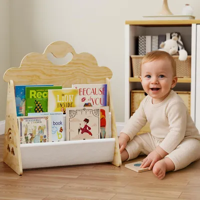 Kinderbücherregal aus Holz, Montessori, 43x30x35 cm, 1 Stück