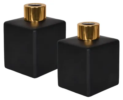 2er-Set leere Diffuserflaschen aus Glas, 150 ml, matt schwarz