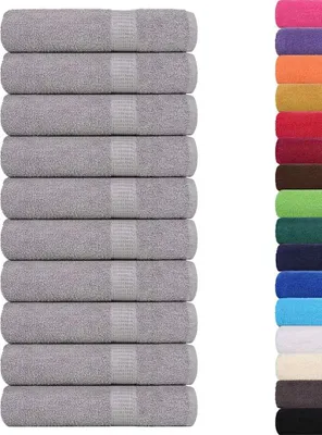 Produktbild von vidaXL Handtücher FROGN 10 Stk. Grau 50x100 cm 360 g/m²