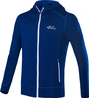 Produktbild von BLACK CREVICE - Herren Merino Kapuzenjacke | Mulesingfrei | Farbe: Dunkelblau | Größe: L