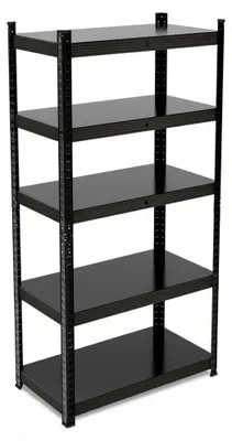 Produktbild von Relaxdays Schwerlastregal, HBT: 150x75x30 cm, 875 kg, Stahl, 5 Ebenen, Lagerregal, Keller, Garage, zum Stecken, schwarz
