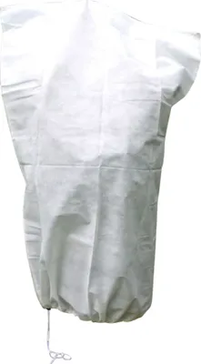 A white plant protection bag with a drawstring at the bottom, shown against a white background.