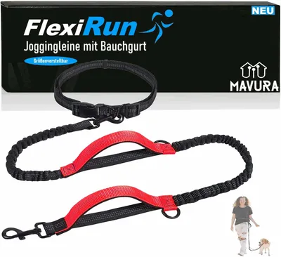 Obrázek produktu pro FlexiRun běžecké vodítko s břišním popruhem Vodítko pro psy Běžecké vodítko Vodítko na kolo elastické