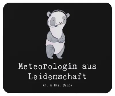 Produktbild von Mr. & Mrs. Panda Mauspad Meteorologin Leidenschaft - Schwarz - Geschenk, laptop, Mousepad, pc, Mouse Pad, mausteppich