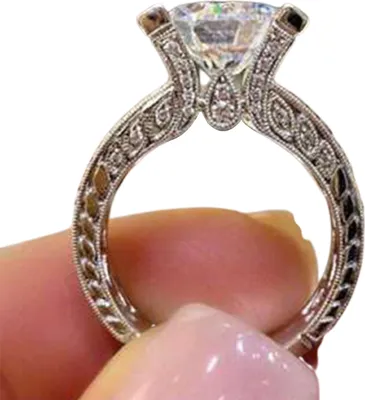 Produktbild von Fingerring für Damen, mit Zirkonia und Strass eingelegt, für Hochzeit, Verlobungsschmuck-US 8