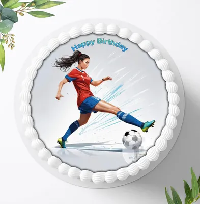 Produktbild von Für die Geburtstags Torte ein Tortenaufleger, Zuckerbild mit dem Motiv: Fußball, Essbares Foto für Torten, Fondant, Ø 20cm, 2074z