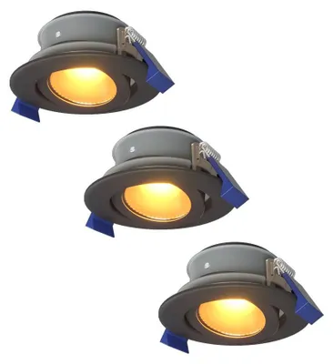 Produktbild von hoftronic LED Einbaustrahler 4W 345lm 2700K GU10 Schwarz IP65 Schwenkbar Dimmbar