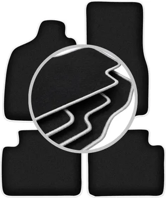 Produktbild von Fußmatten Velours Schwarz/Silber für Ford Maverick MK1 1994-2003 Set 4-tlg