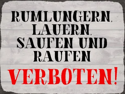 Produktbild von vianmo Holzschild 30x40 cm rumlungern saufen verboten