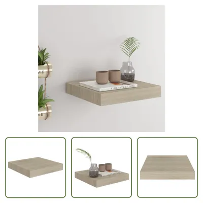 Immagine prodotto di The Living Store Mensola galleggiante a parete color rovere 23x23,5x3,8 cm MDF