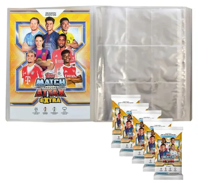 Produktbild von Topps - Match Attax Champions League 2025/26 EXTRA Trading Cards - 1 Leere Sammelmappe + 5 Booster
