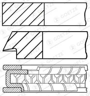 Produktbild von GOETZE ENGINE 08-423407-00 Kolbenringsatz Kolbenringe für FORD Fiesta Mk5 Schrägheck (JH1, JD1, JH3, JD3) MONDEO IV Turnier (BA7) Focus II Schrägheck