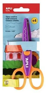 Obrázek produktu pro Nůžky kreativní "Curved", fialová-oranžová, obloučky, 13,5 cm, APLI 19998