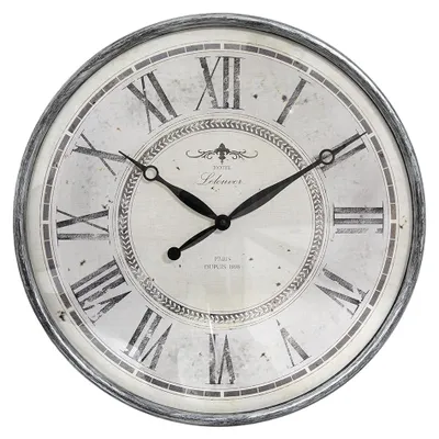 Produktbild von Clayre & Eef Wanduhr Ø 50x6 cm Grau Beige Kunststoff