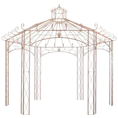 Image de Pavillon de jardin brun antique 4 m fer