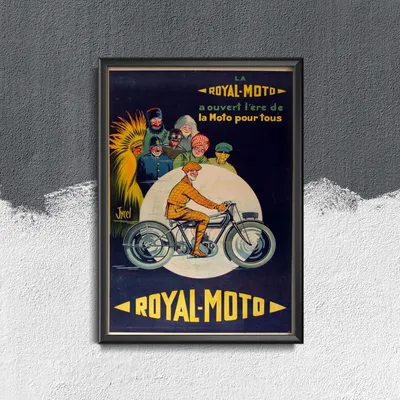 Produktbild von Poster - Canvas - Leinwand - 42 cm x 59,4 cm - Königliche Moto Motorrad