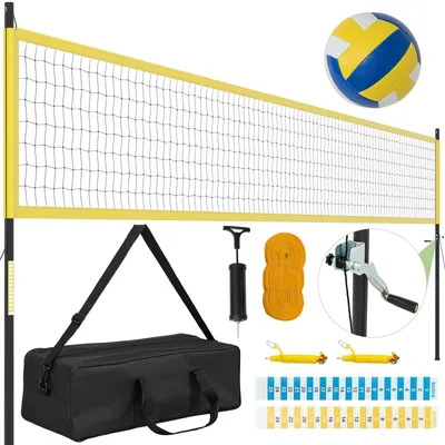 Productafbeelding van Verstelbaar volleybalnet met standaard, 9,75 m x 90 cm