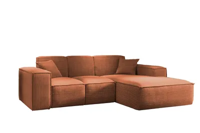 Produktbild von Kaiser Möbel Ecksofa, Eckcouch L form, Wohnzimmer Couch SIENA stoff Poso Kupfer Ottomane Rechts