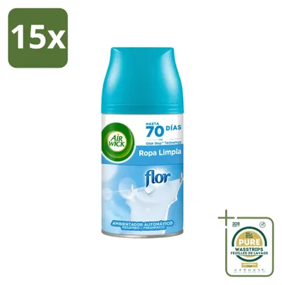 Obrázek produktu pro 15 kusů náplně do automatického osvěžovače vzduchu Air Wick Freshmatic – vůně květin a svěžesti – 250 ml – balení