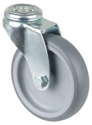 Produktbild von BS Rollen BS Apparaterolle A301, Lenkrolle, Rad-Ø 100 mm, Tragkr. 70 kg, Gleitlager, thermopl. Gummi grau
