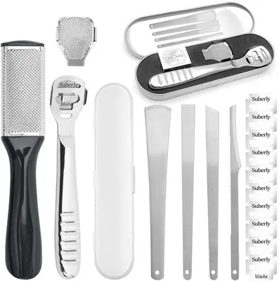 Immagine prodotto di Set professionale per la cura dei piedi con dispositivo elettrico esfoliante in acciaio e ricaricabile