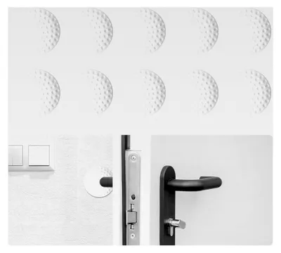 Produktbild von Wand-Türstopper, 10 Stück selbstklebend, 5 cm, weiß, stoßdämpfendes Silikon für Wände und Möbel