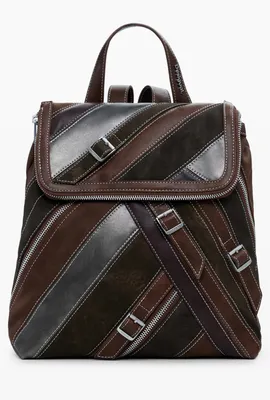 Produktbild von Stilvoller brauner Damenrucksack mit praktischen Fächern und Riemen