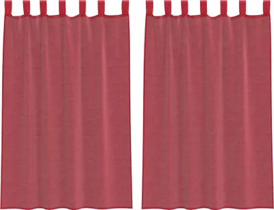 Image de Voilages à œillets 2 pcs rouge bordeaux 140 x 175 cm