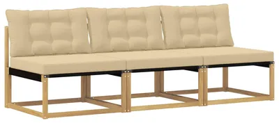 Imagen del producto de vidaXL Sofá de exterior de madera de acacia maciza, color blanco