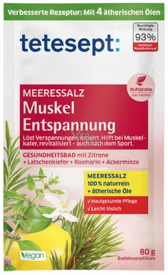 Obrázek produktu pro Tetesept Minerální Sůl pro Uvolnění Svalů při Koupele, 80g
