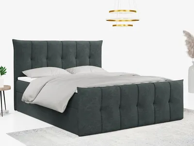 Produktbild von Boxspringbett, mit Fußteil, 2 Bettkästen - PREMIUM-11 - 180x200cm - Grau - H3