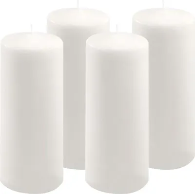 Obrázek produktu pro Sada sloupových svíček, 25 cm, Ø 10 cm, bílá, 4 ks