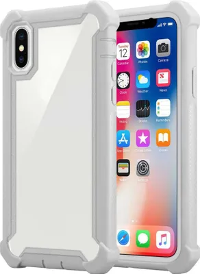 Immagine prodotto di Custodia Cadorabo per Apple iPhone XS MAX custodia protettiva in grigio custodia per telefono cellulare TPU silicone bordo vetro posteriore acrilico