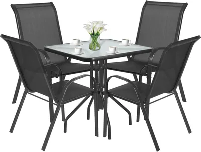 Image de Ensemble Repas - Leobert - Island/Sofia - Gris Foncé/Gris - 70 Cm - 5 Pièces