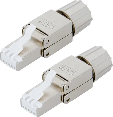 Produktbild von PremiumX 2x Netzwerkstecker Cat 8 RJ45 Stecker LAN Netzwerk Werkzeuglos