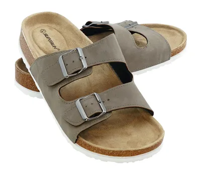 Produktbild von + Pantoletten Sandalen Hausschuhe Schlappen Clogs Kork Fußbett Gr.36-49