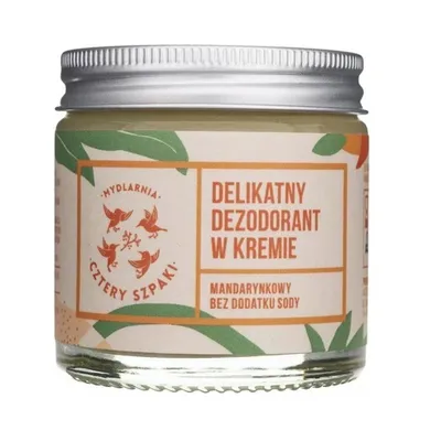 Obrázek produktu pro Mandarínový krémový deodorant bez sody, 60 ml | Mydlárna Čtyři Skřivánci