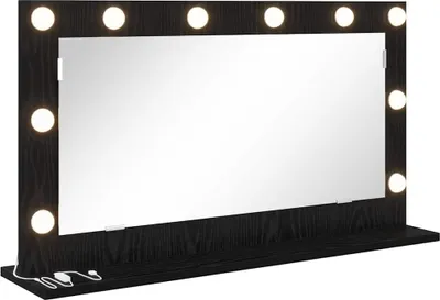 Produktbild von vidaXL Waschtischspiegel Schwarz Eichen-Optik 80 x 45 x 18 cm