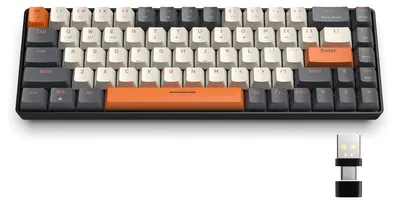 Obrázek produktu pro Herní klávesnice bezdrátová mechanická - 68 kláves - Bluetooth 5.0 a 2,4 GHz - Červené spínače