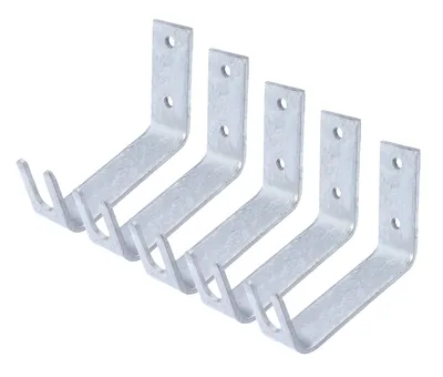 Image de Support mural pour vélo Alberts 855789, galvanisé à chaud, avec équerres, lot de 5