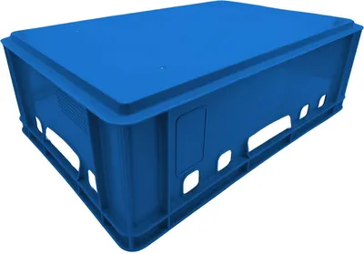 Produktbild von Fleischkisten E2 60x40x20cm Lagerkiste Eurobox aus Deutschland lebensmittelecht, robust, stapelbar , Variante:blau 1x